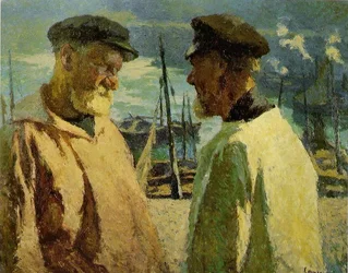 Fischer im Hafen von Honfleur
